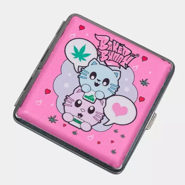 Pink Metal Cigarette Case