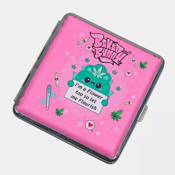 Pink Metal Cigarette Case