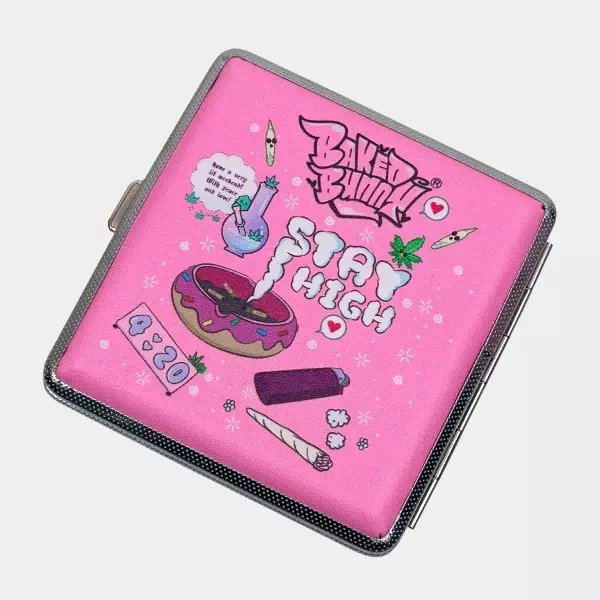 Pink Metal Cigarette Case