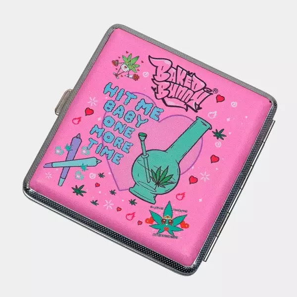 Pink Metal Cigarette Case