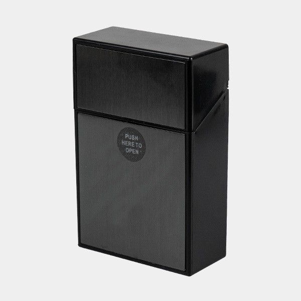 Pitillera Champ Brushed negra cerrada