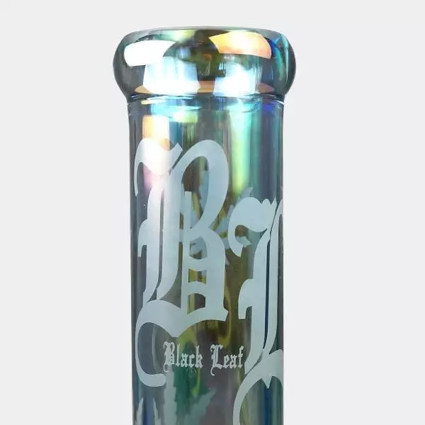 Black Leaf Iridescent Ice Bong - GB The Green Brand