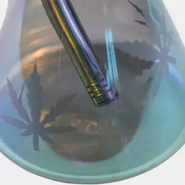 Black Leaf Iridescent Ice Bong - GB The Green Brand