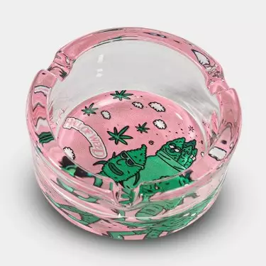 Hall of Weed Pink Glass Ashtray - GB The Green Brand