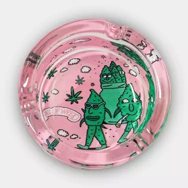 Hall of Weed Pink Glass Ashtray - GB The Green Brand
