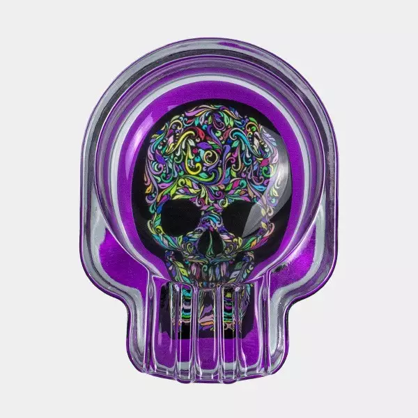 Champ glass skull ashtray