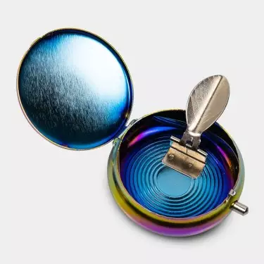 Mini Cenicero Portátil Rainbow azul abierta