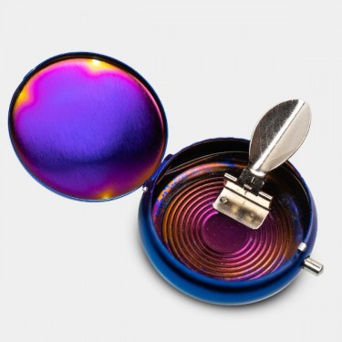 Mini Cenicero Portátil Rainbow morada abierta
