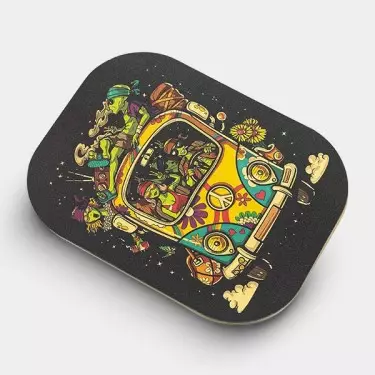 Bandeja de Liar Pequeña con Tapa 'Hippie Bus'