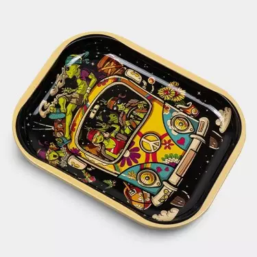 'Hippie Bus' Small Rolling Tray With Lid - GB The Green Brand