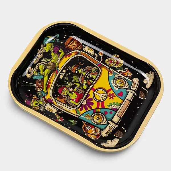 'Hippie Bus' Small Rolling Tray With Lid - GB The Green Brand