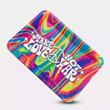 Make Love Not War Rolling Tray - GB The Green Brand