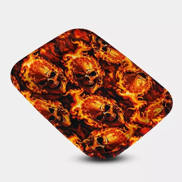 View Fire Skulls Small Rolling Tray - GB The Green Brand