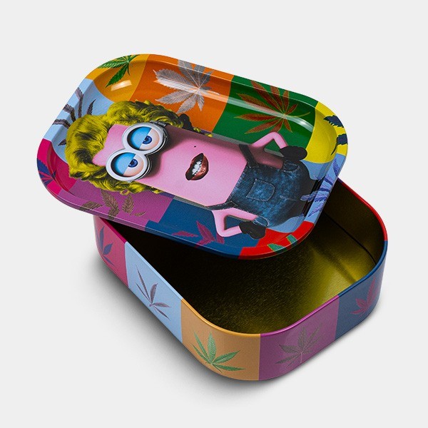 Caja de Metal con Bandeja de Liar '420 Somewhere'