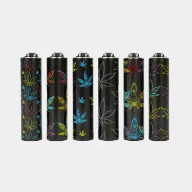 Mini Clipper Metal Case neon leaves
