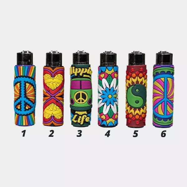View Mechero Clipper Hippie Passion 3 con Funda de Silicona