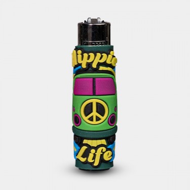 Mechero Clipper Hippie Passion 3 con Funda de Silicona 3
