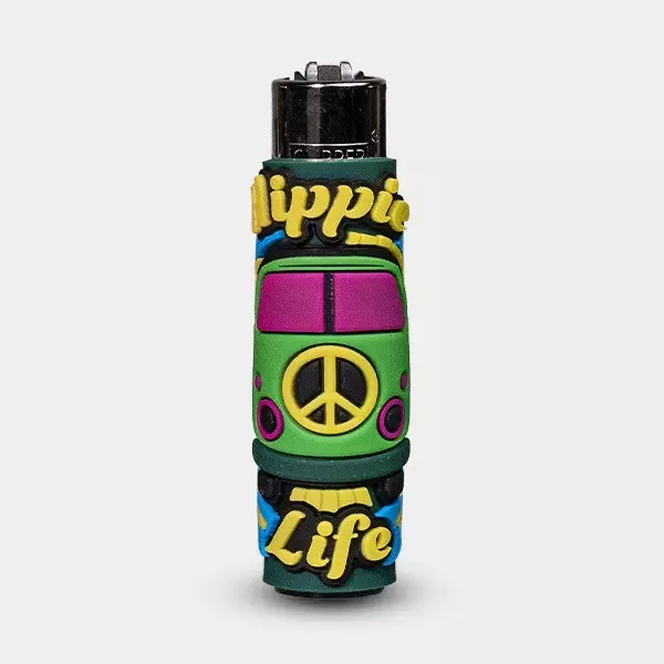 Mechero Clipper Hippie Passion 3 con Funda de Silicona 3