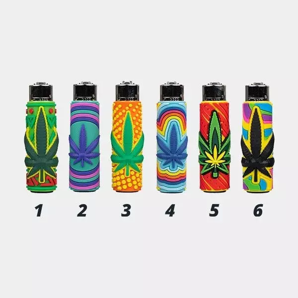 View Mechero Clipper con Funda de Silicona Vibrant Weed