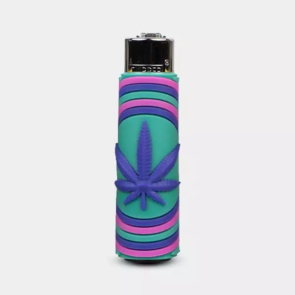 Mechero Clipper con Funda de Silicona Vibrant Weed 2