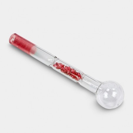 Pipa de Cristal para Aceite con Filtro rojo