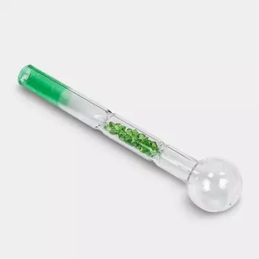 Pipa de Cristal para Aceite con Filtro verde