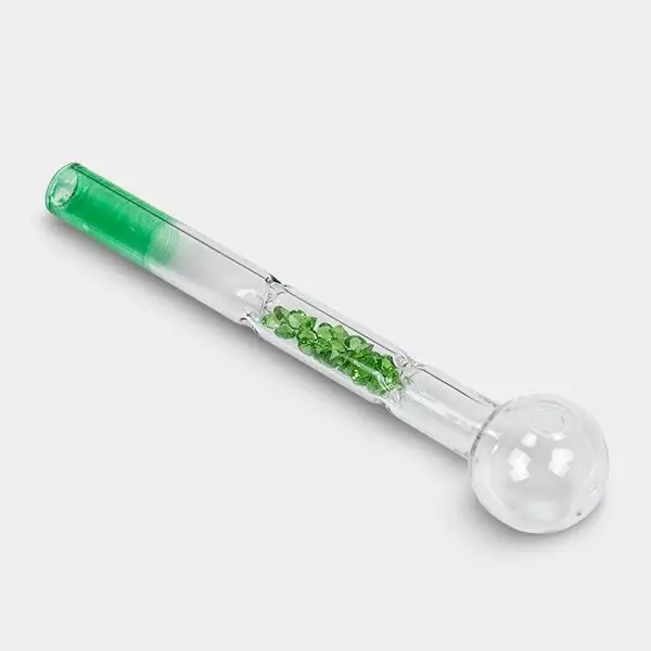 Pipa de Cristal para Aceite con Filtro verde