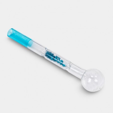 Pipa de Cristal para Aceite con Filtro azul