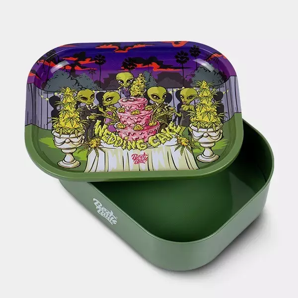 Caixa de Metal com Bandeja para Enrolar 'Wedding Cake' - GB The Green Brand