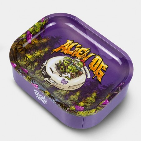 Caja de Metal con Bandeja de Liar 'Alien OG' cerrada