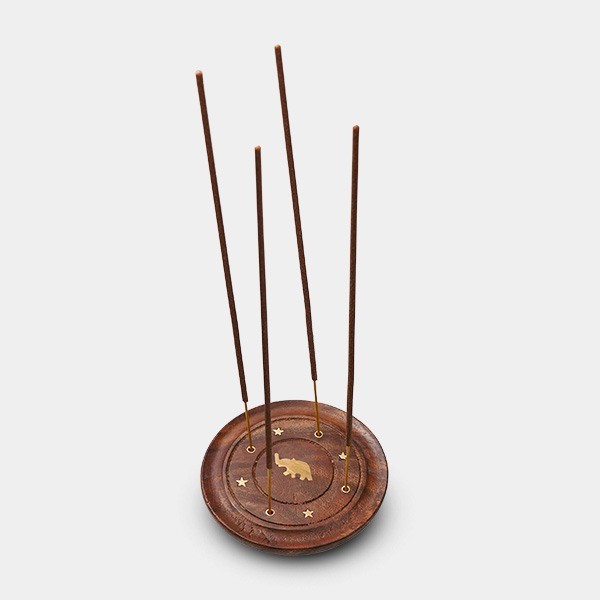 Plato de Madera para Incienso elefante