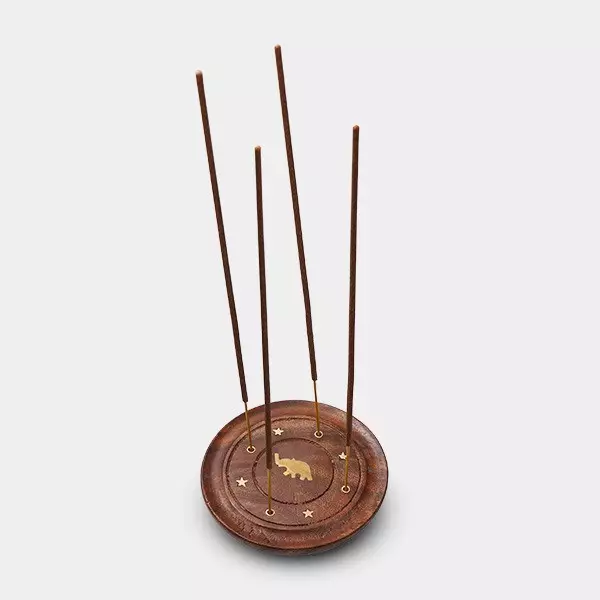 Plato de Madera para Incienso elefante