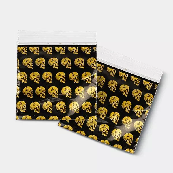 Skull Zip Bag 50x50mm - GB The Green Brand