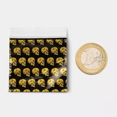Skull Zip Bag 50x50mm - GB The Green Brand