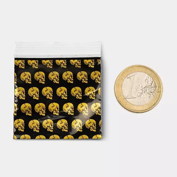 Skull Zip Bag 50x50mm - GB The Green Brand