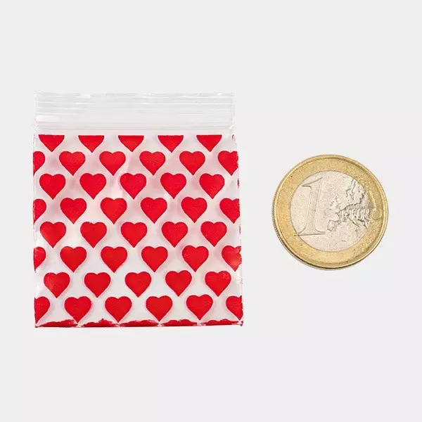 Hearts Zip Bag 50x50mm - GB The Green Brand