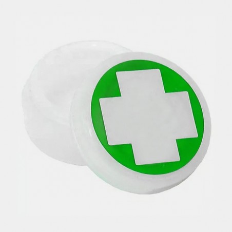 Cajitas de silicona THC logo medicinal blanco verde