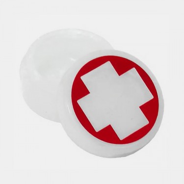Cajitas de silicona THC logo medicinal blanco rojo