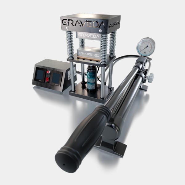 Prensa Rosin Graspresso GP50 15 Toneladas con Manómetro visión lateral