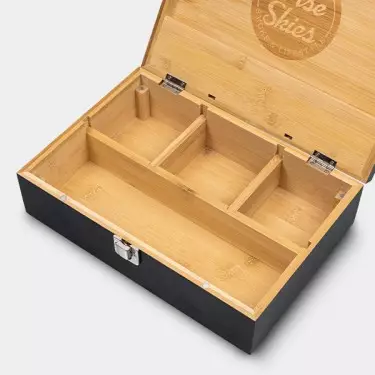 Caja de Bambú para Conservación abierta con compartimentos