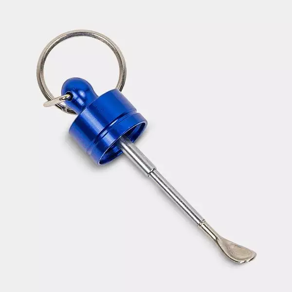 Dosificador Cristal con Cuchara Extensible azul abierto