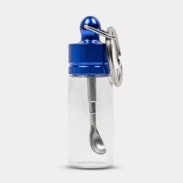 Dosificador Cristal con Cuchara Extensible azul cerrado