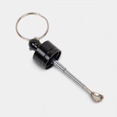 Dosificador Cristal con Cuchara Extensible negro abierto
