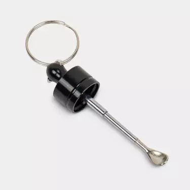 Dosificador Cristal con Cuchara Extensible negro abierto