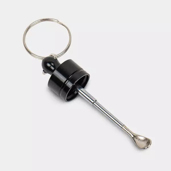 Dosificador Cristal con Cuchara Extensible negro abierto