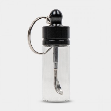 Dosificador Cristal con Cuchara Extensible negro cerrado