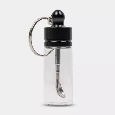 Dosificador Cristal con Cuchara Extensible negro cerrado