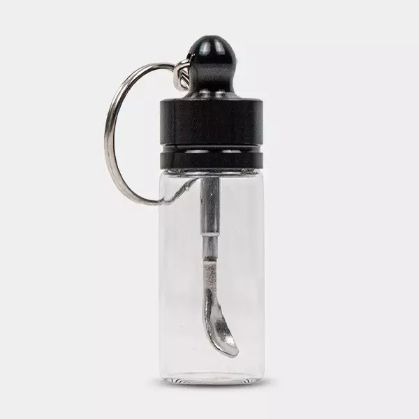 Dosificador Cristal con Cuchara Extensible negro cerrado