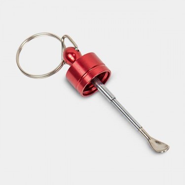 Dosificador Cristal con Cuchara Extensible rojo abierto