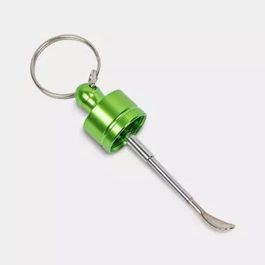 Dosificador Cristal con Cuchara Extensible verde abierto